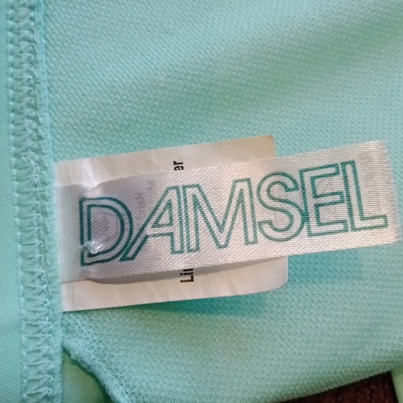 Fringed damsel triangle green bikini top Sz S - Picture 6 of 8